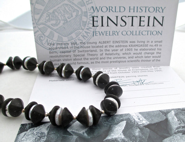 certificate of authenticity einstein paving stone and pearl necklace