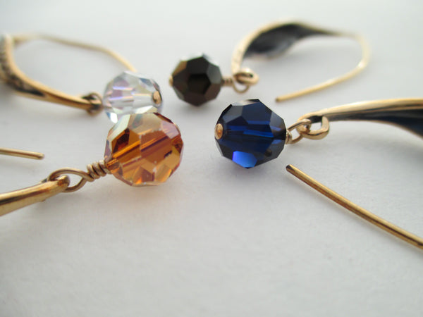 Bronze and Crystal earrings