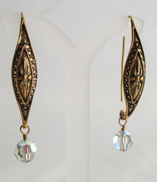 Bronze and Crystal earrings