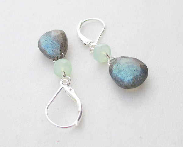 Labradorite and Chalcedony earrings