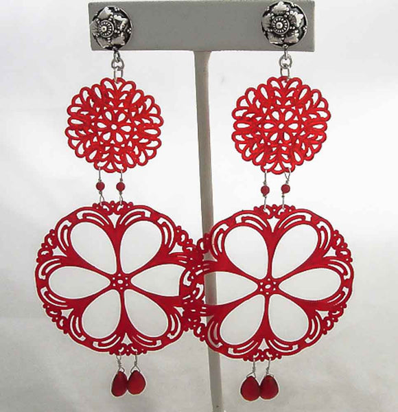 Vintage Lucite Filigree Earrings