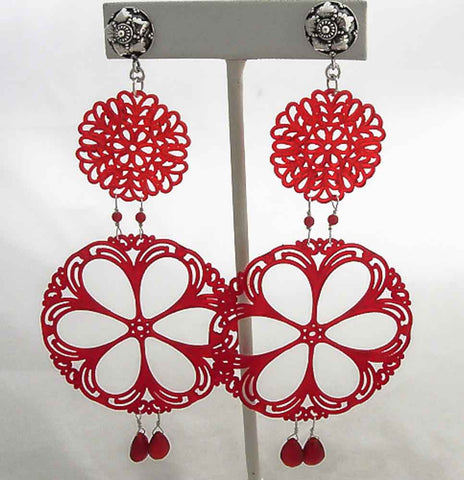 Vintage Lucite Filigree Earrings